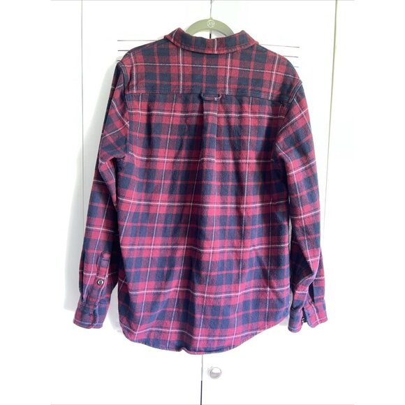 Orvis Big Bear Heavyweight Flannel Button Down Shirt/Shacket pockets Red Large - Picture 2 of 5